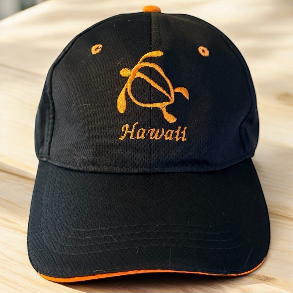 Diamond Head Wear Hawaii Sea Turtle Embroidered Baseball Cap Black Orange Hat